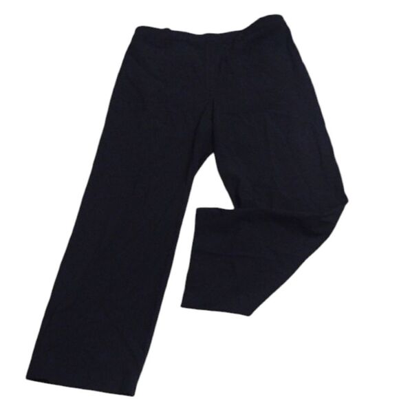Eileen Fisher Viscose Wool Blend straight leg trouser black - Picture 1 of 12